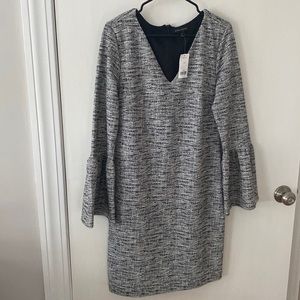 Tweed bell sleeve dress